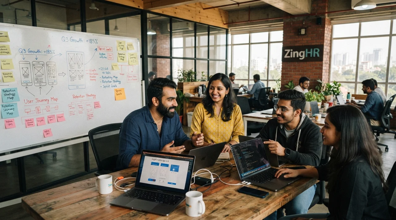 Startup founders collaborating on a business idea